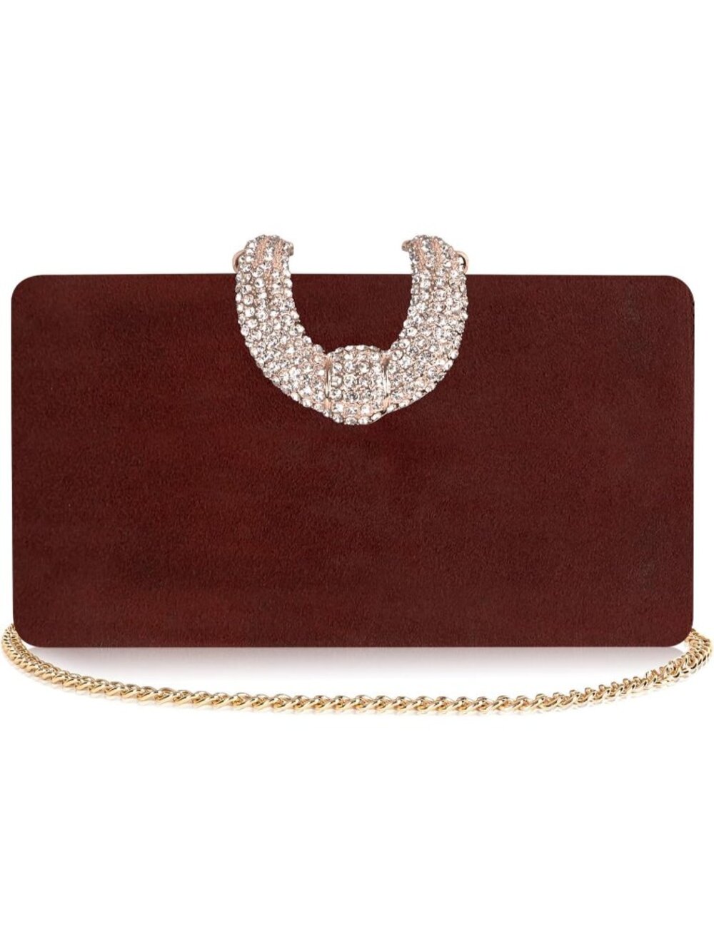 👜 Women's Red Party Dressy Handbag Sparkly Rhinestone Crystal Evening Clutch